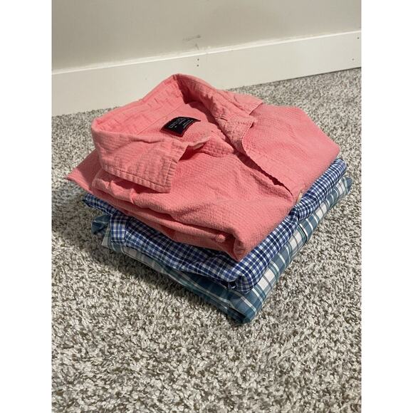 Lot Of 3 Untuck It Shirt Men M Short & Long Sleeve Button Up Print Casual - Picture 2 of 16